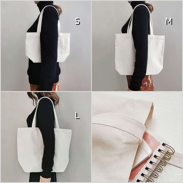 The shoulder-carry effect of tote bags in three different sizes