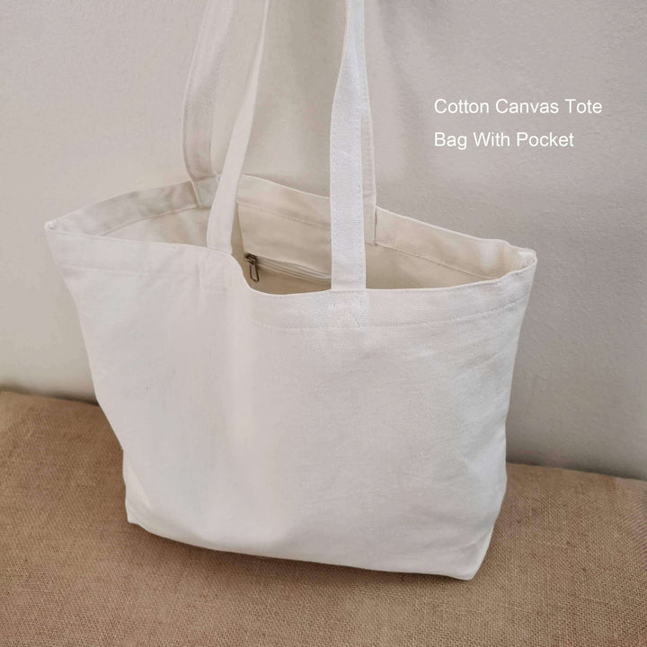 Canvas Tote Bag with a Pocket