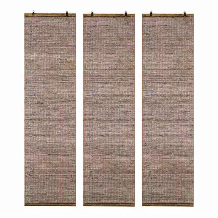 Handwoven Hemp Ramie Room Divider, 3 Pieces