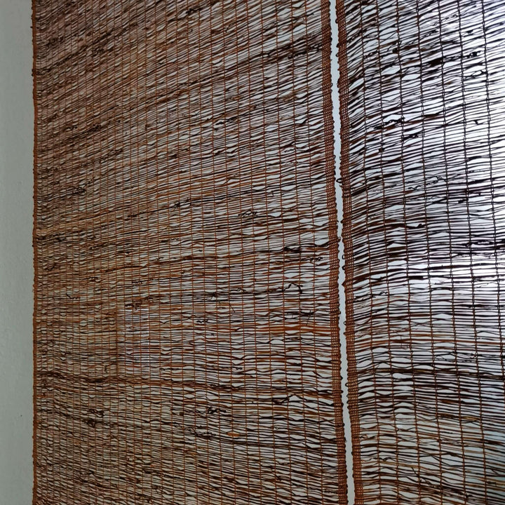 Handwoven Hemp Ramie Door Curtain Divider, Display on Door