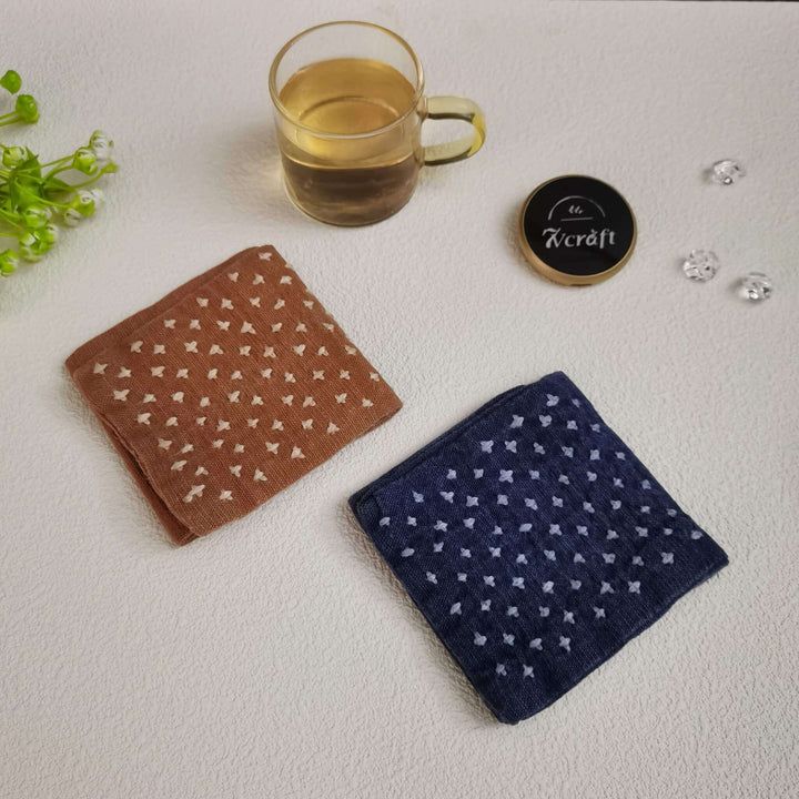 Three-Fold Cotton Tea Towel/Tea Mats/Boro Sashiko Embroidery/Tie-Dye/Indigo and Brown



























































































































































































































































































